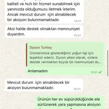 Dyson V10 Süpürge Tutma Bölgesinde Oluşan Yara Sorunu Ve Çözüm Talebi