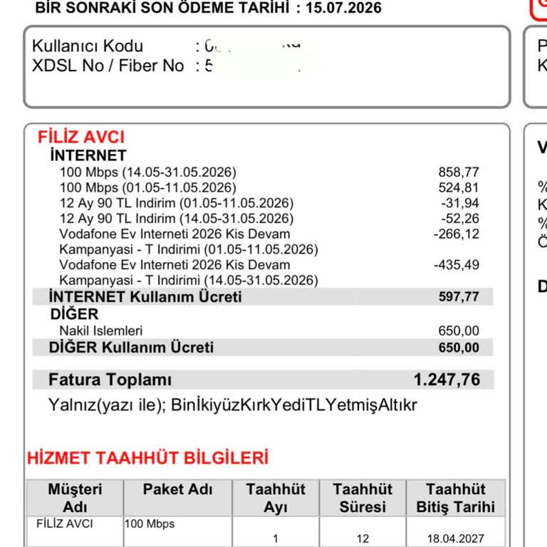 Ücretsiz Nakil İşlemi İçin 650 TL Ücret Ve Haksız Fatura İadesi Talebi