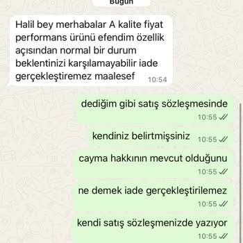 İade Hakkım Engellendi, 2599 TL Geri Ödeme Talebi