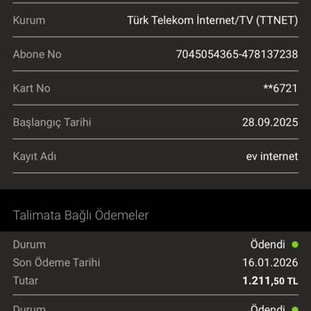 Otomatik Ödeme Sorunu, Haksız Yüksek Fatura Ve İnternet Kesintisi