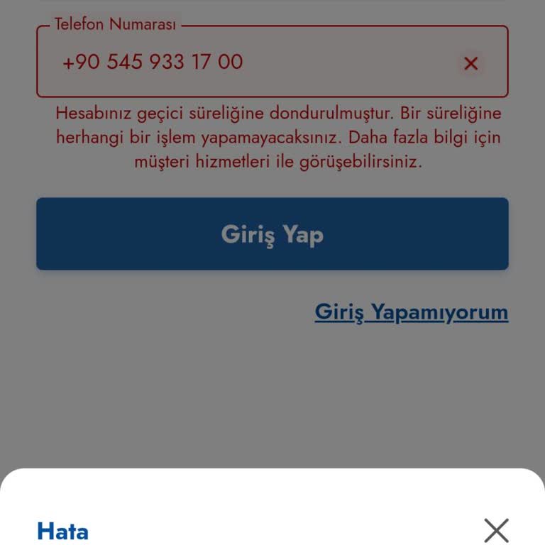 Cepte Şok Hesabı Sürekli Donduruluyor Ve Winpara Yüklemesi Engelleniyor