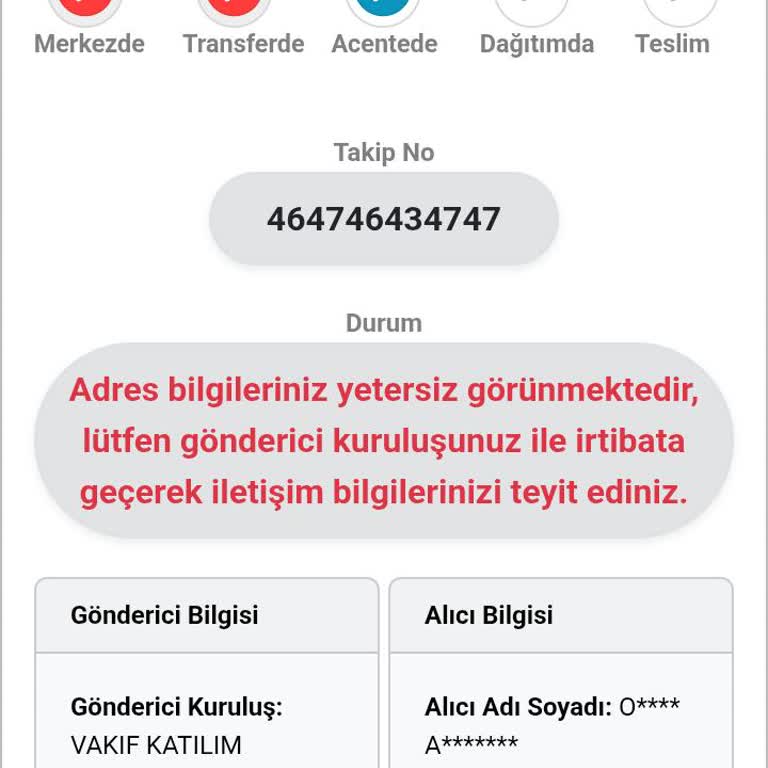 Adres Yetersizliği Nedeniyle Kart Teslimi Gecikmesi