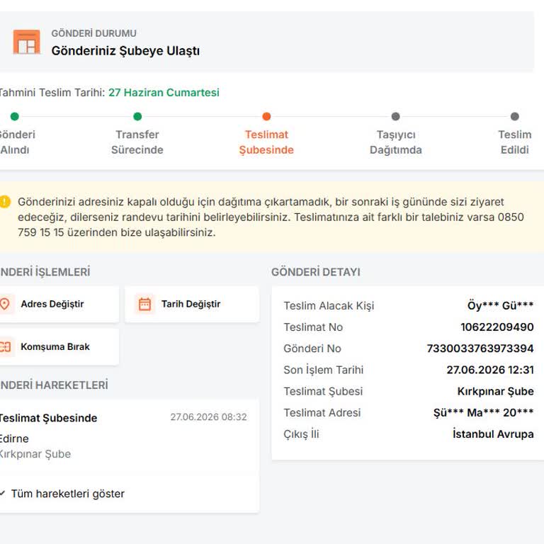 Açık İş Yerine Yanlış Kapalı Notu Düşülmesi Teslimatı Geciktirdi