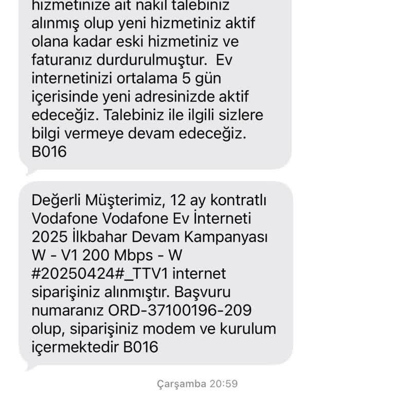 Vodafone Ev İnterneti Nakil İşlemi Red Edildiği İçin 8 Gün Süreyle Hizmet Almama Ve Fatura İtirazı