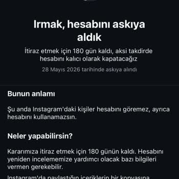 Yıllardır Kullandığım Instagram Hesabım Haksız Şekilde Kapatıldı, Açılmasını Talep Ediyorum