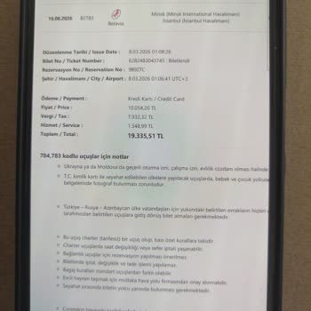 Turna.com Biletimi Charter Olarak Gösterdi Ve İade Yapmadı