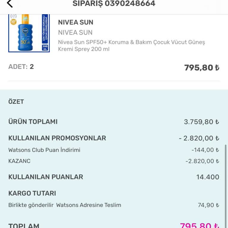 Kargo Ücreti Tahsil Edildi Ve Puanlar Geri Verilmedi