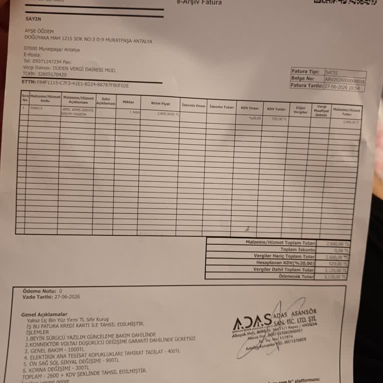 Garanti Kapsamındaki Korna Ve Sinyal Arızaları İçin Alınan 3120 TL Ücreti İade Edilmesi Talebi