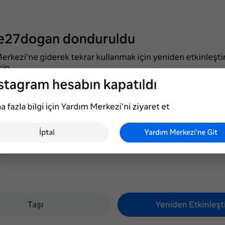 Instagram Hesabım Açılmadan Kapatıldı Açıklama Ve Yeniden Açma Talebim