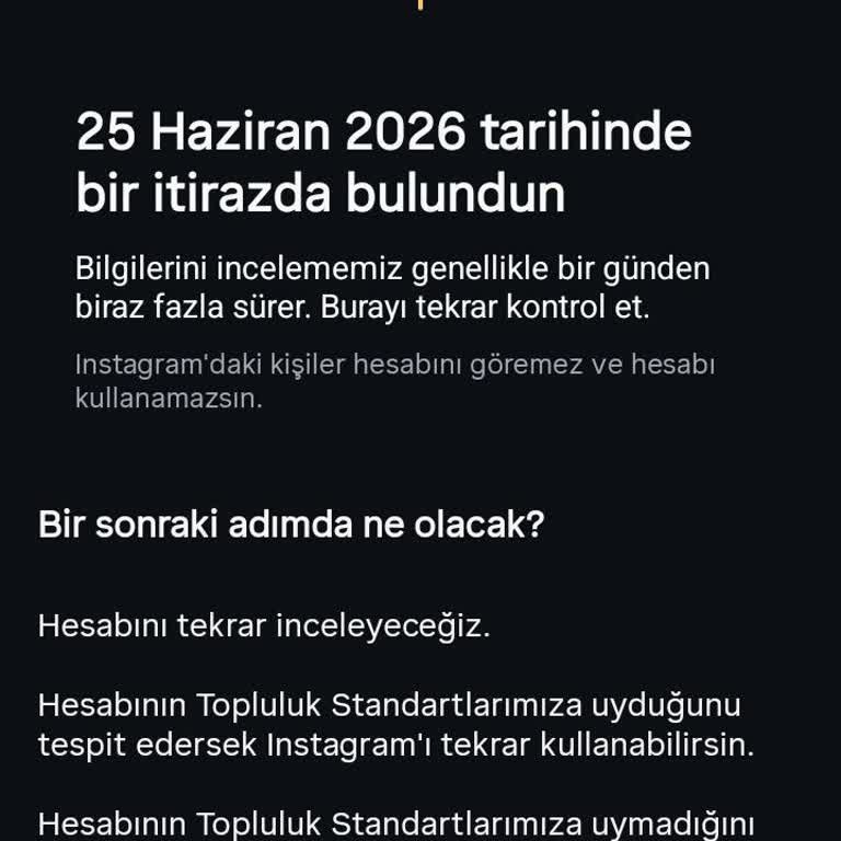 Instagram Hesabım Kapatıldı, Yeniden Açılmasını Talep Ediyorum