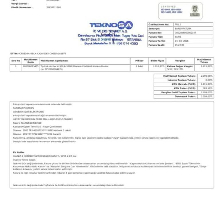 Sürekli Kopan Ve Zayıf Sinyalli Modem İçin Sinyal Güçlendirici Talep Ediyorum