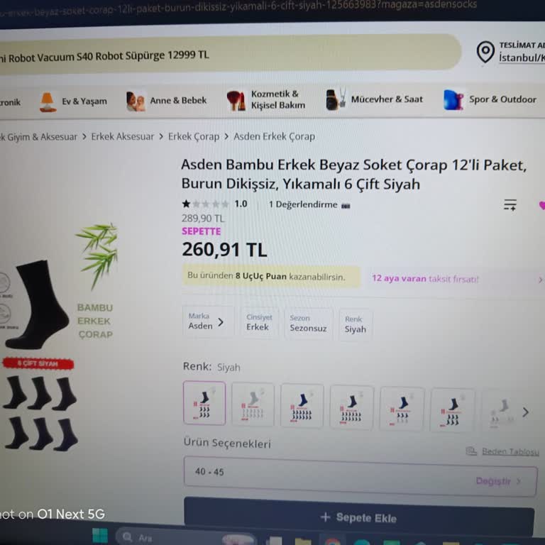 İlanla Uyuşmayan Çorap Renkleri Ve Satıcı Yanıtsızlığı