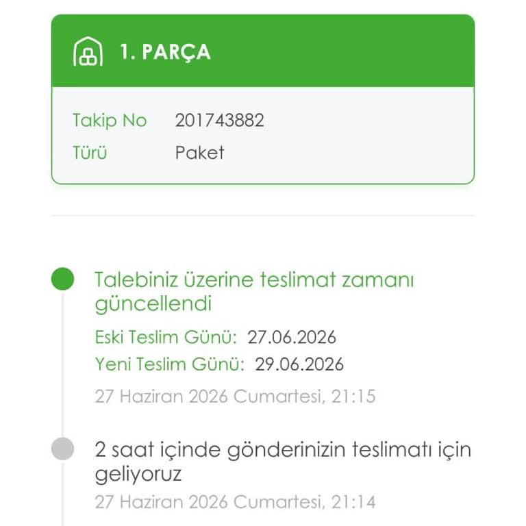 Teslimat Tarihi İzin Almadan Değiştirildi Ve Müşteri Hizmetlerine Ulaşılamadı