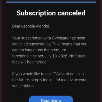 CVwizard Cobró Tras Cancelar Suscripción y Niega Reembolso Solicitado