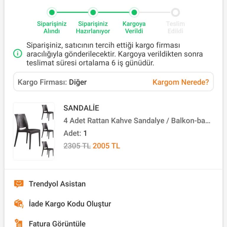 2000 TL Değerindeki Sandalyeler Teslim Edilmedi Ve İade İşlemi Yapılamıyor