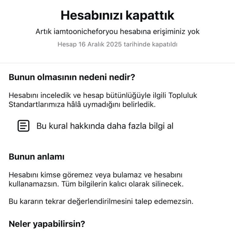 Instagram Hesabım Haksız Kapatıldı Açıklama Ve Yeniden Açma Talebi