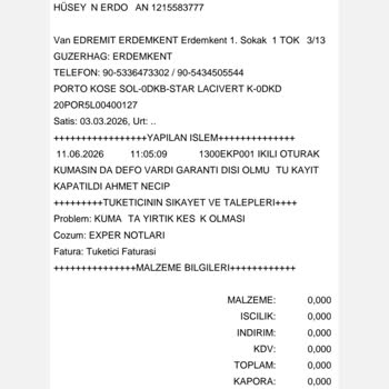 Bellona Mağazasından Alınan Köşe Takımının Kumaş Defekti Garanti Dışı Bırakıldı