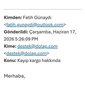 Dolap’tan Kayıp İade Ve Cevapsız Destek