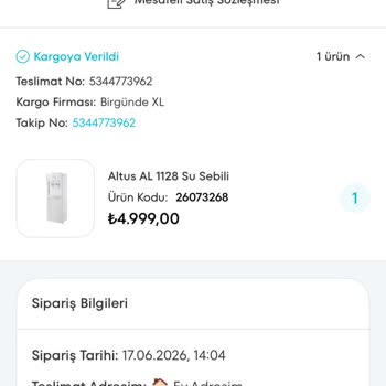 Kargo Sorunları Nedeniyle Sipariş Teslim Edilmedi Ve İade İşlemi Başlatıldı