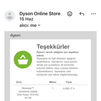 Dyson V10 Siparişi Teslim Edilmedi, İade Ve Yeniden Gönderim Talebi