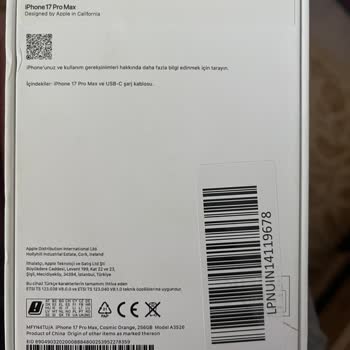 Yanlış Model Gönderildi; Sipariş Edilen IPhone 17 Pro Max 512 GB Gümüş Renk Hemen Gönderilsin