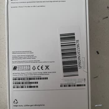 Yanlış Model Gönderildi; Sipariş Edilen IPhone 17 Pro Max 512 GB Gümüş Renk Hemen Gönderilsin