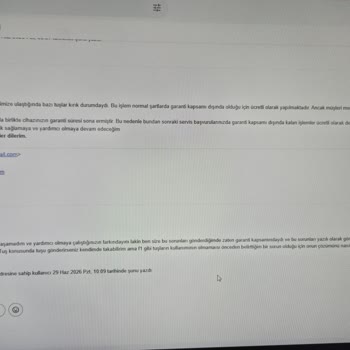 Garanti Kapsamında Çözülmeyen Klavye Sorunu Ve Serviste Oluşan Çatlak