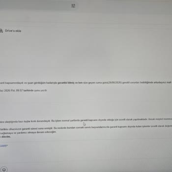 Garanti Kapsamında Çözülmeyen Klavye Sorunu Ve Serviste Oluşan Çatlak