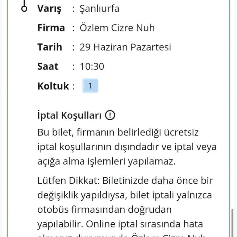Özlem Cizre Nuh Turizm Ne Otobüs Zamanında Geldi Ne De Biletimde Yazan Yerime Oturdum