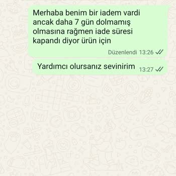 İade Süresi Yanlışlığı Ve Yanıtsız Müşteri Desteği