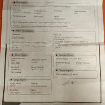 Garanti Süresi Dolduğunda Ücretli Tamir Ve İzin Almadan Kargo Uygulaması Tutarsız