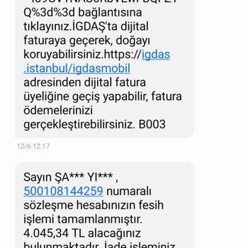 İGDAŞ Fesih Sonrası 4.045 TL İade Ödemesinin Gecikmesi