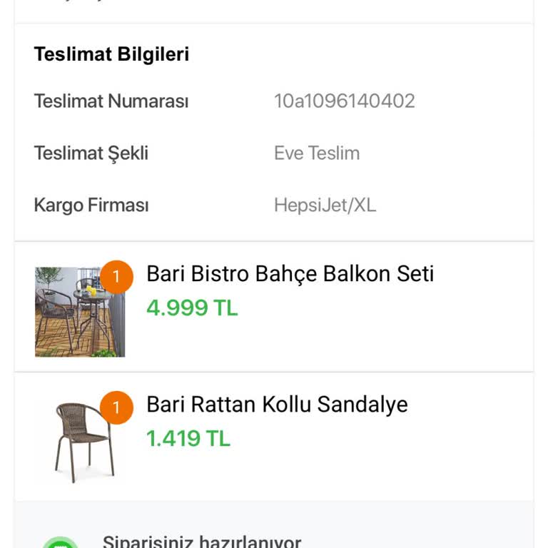Koçtaş Bistro Seti Kargo Gecikmesi Ve Bilgilendirme Eksikliği