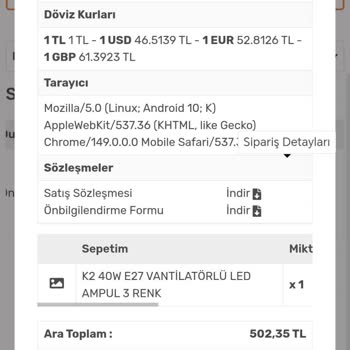Aydınlatma Depom Yanıltıcı Bilgi Vererek Farklı Bir Ürün Göndermiş
