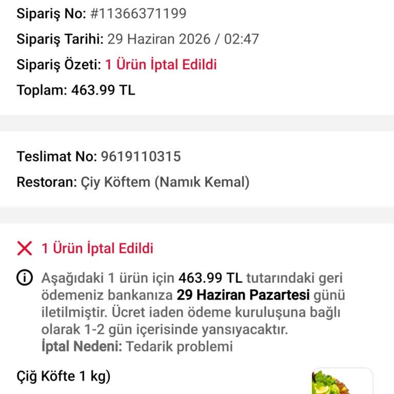 Gece Yarısı Sipariş İptali Ve İade Sorunu