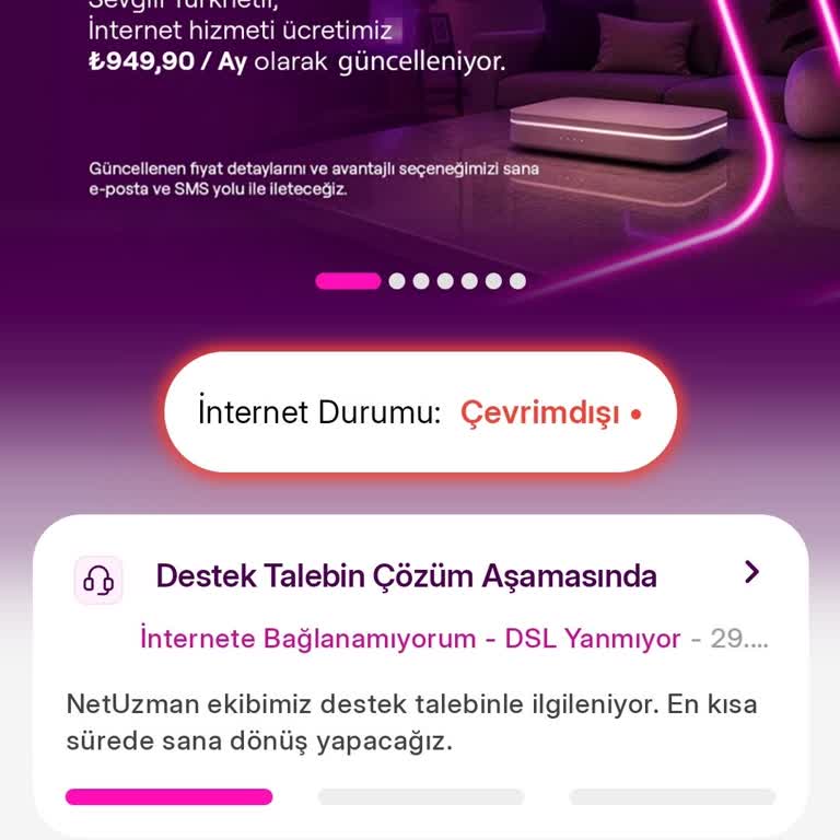 Altyapı Sorunları Nedeniyle Sürekli Kesintili İnternet Ve Hız Düşüklüğü Şikayeti