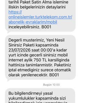 Satın Alınan Mobil İnternet Paketi Aktif Değil, Hizmet Sunulmuyor
