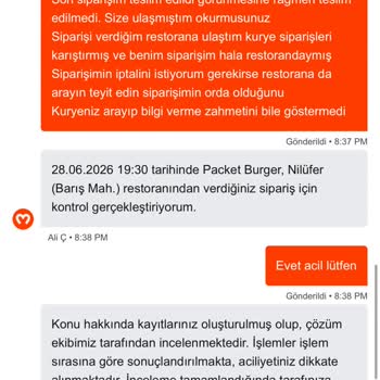 Migros Yemek'te Teslim Edildi Görünen Siparişim Ulaşmadı, Müşteri Mağduriyeti Ve Para İadesi Talebi