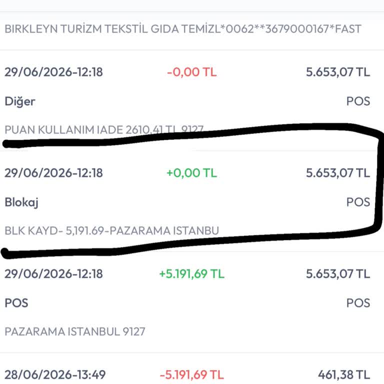 5.191,69 TL'lik İade Tutarının Bloke Olması Ve Geri Ödeme Problemi