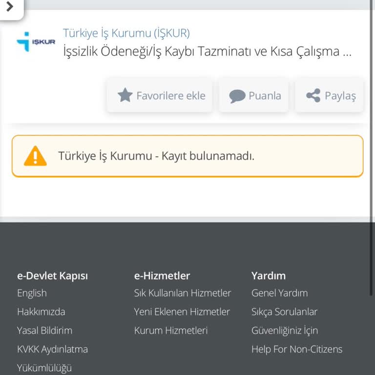 İŞKUR E-Şube Sisteminde İşsizlik Maaşı Başvurusunda Kayıt Bulunamadı