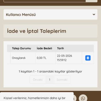 İade Edilen 1.198 TL Hesaba Yansımıyor