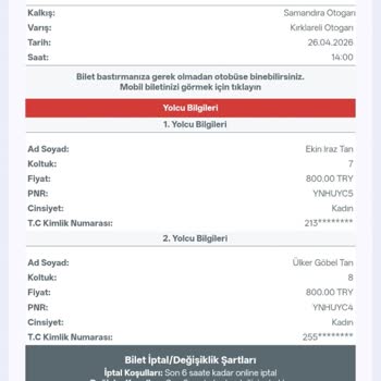 Obilet'te İptal Edilen Bilet İadesi Ve Fazladan Çekilen Ücret İçin Şikayet