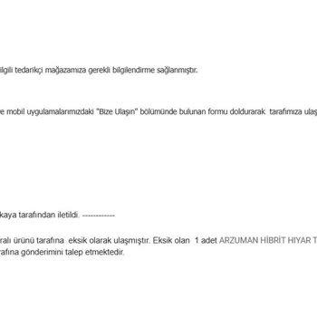 Eksik Tohum Gönderimi Ve Epttavm'in Çözüm Üretmemesi