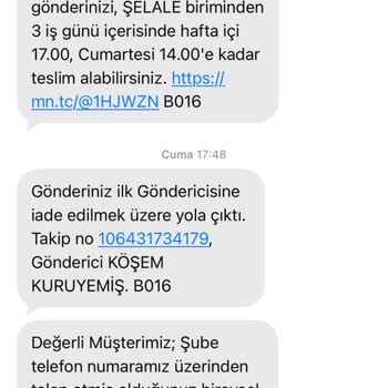Manavgat Şelale Şubesinde Kargonun 3 İş Gününe Uymadan Geri İadesi Ve Mağduriyet