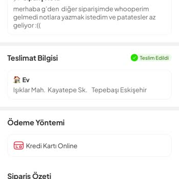 Teslim Edilmemiş Siparişin Sistemde Teslim Edildi Olarak Gösterilmesi Ve Kredi Kartı İadesi Talebi