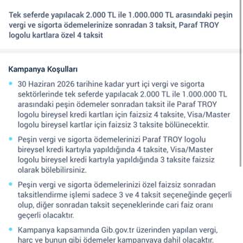 Halkbank Parafly Kartı İle Vergi Ödemesinde Taksit Seçeneği Sunulmaması