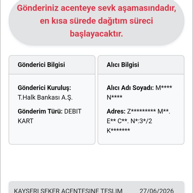 Kredi Kartlı Kargo Kayseri Şeker Acentesinde Bulunamıyor, Müşteri Hizmetine Ulaşılamıyor