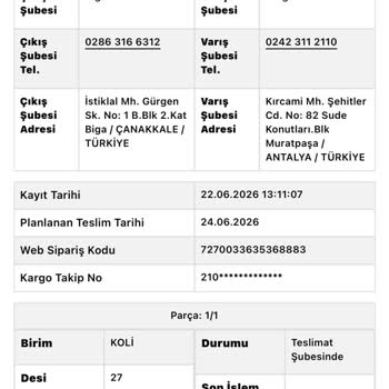 Perge Şubesindeki Sürat Kargo Teslim Edilmeyen Kargo Ve Cevapsız Müşteri Hizmeti