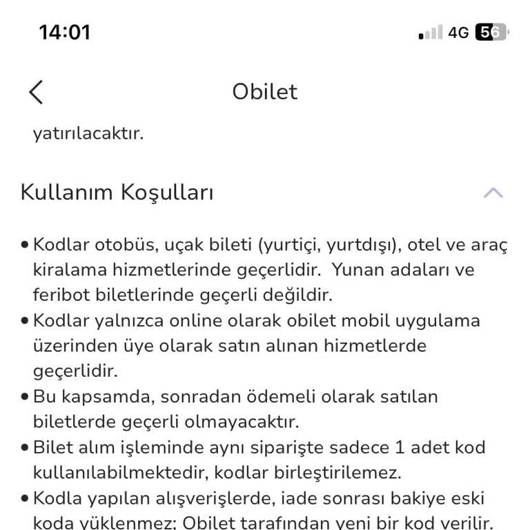 Obilet Kupon İptali Sonrası İade Alınamadı Ve Yeni Kupon Talebim Reddedildi