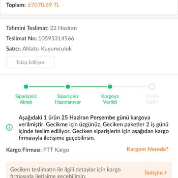 Teslim Edilmeyen 67 Bin TL Değerindeki Bilezik İçin Açıklama Ve Özür Talebi
